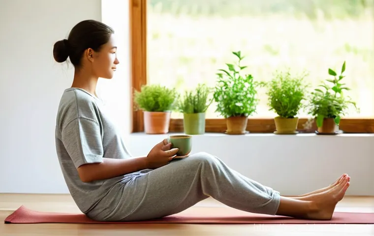 미니멀라이프 카페인 줄이기 - **Prompt 1: Serene Morning Ritual with Herbal Tea**
    "A young adult, with diverse ethnicity, full...