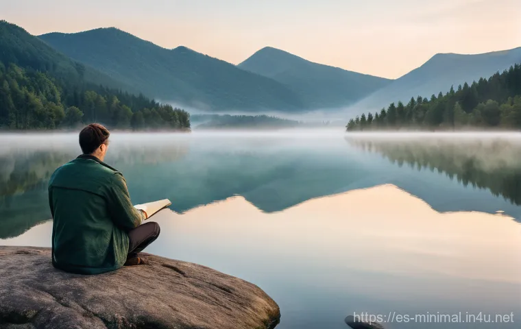 미니멀라이프 삶의 목표 설정 - **Prompt 1: Serene Self-Discovery in Nature's Embrace**
    "A peaceful, gender-neutral person in th...