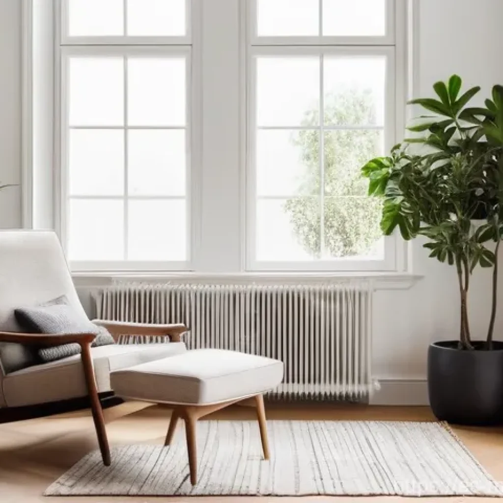 미니멀라이프 물건을 줄이는 방법 - **Prompt:** A minimalist living room bathed in soft, natural light, featuring clean lines and a sens...