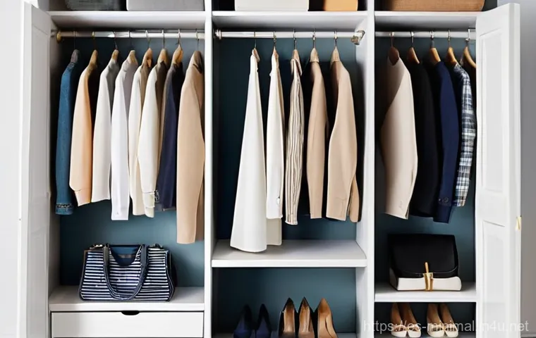 미니멀라이프 물건을 줄이는 방법 - **Prompt:** A minimalist living room bathed in soft, natural light, featuring clean lines and a sens...