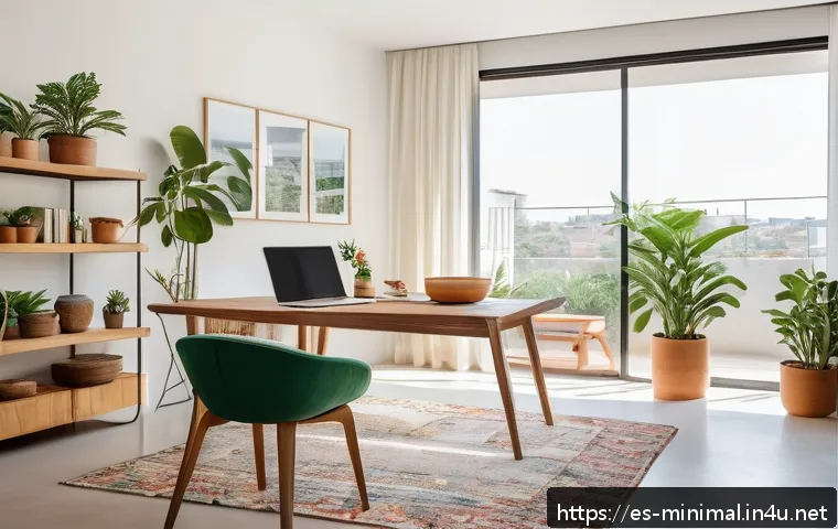미니멀라이프 피지컬 미니멀리즘 - A bright, minimalist living room in a modern Mexican apartment, featuring multifunctional furniture ...