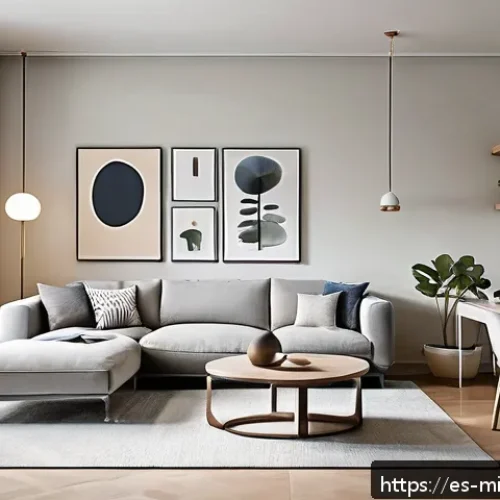 미니멀라이프 집 꾸미기 - A modern minimalist living room designed for a Spanish family with children, featuring durable multi...